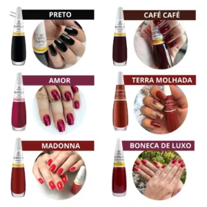 Kit 30 Esmaltes Impala Atacado Coleção Cores Coloridos Tons Cor Classico