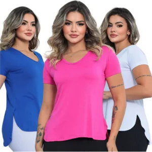3 Blusas Feminina Comprida De Academia Veste Leg