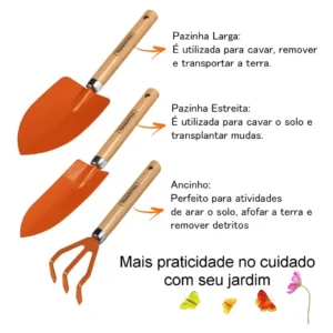 Conjunto Jardinagem Tramontina 4 Peças mais Luva Brinde