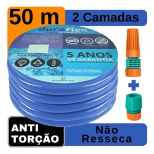 Mangueira Para Casa Antitorção Siliconada DuraFlex Azul 50m Cor Azul