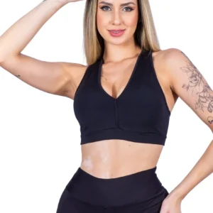 Top Fitness Academia Com Bojo Liso Tops Para Malhar Nadador 2