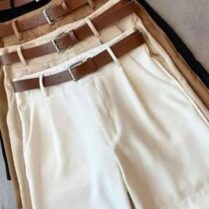 Kit 3 Bermudas Femininas Social Alfaiataria Cinto Elegante