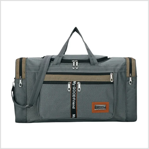 Bolsa Mala De Mão Super Grande Premium Masculina Reforçada Cor Cinza Lisa
