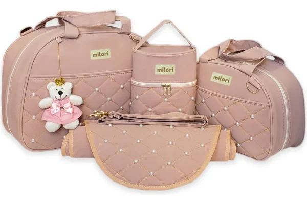 Bolsa Maternidade Saída Kit Mala Bebê Menina Menino 4 Peças