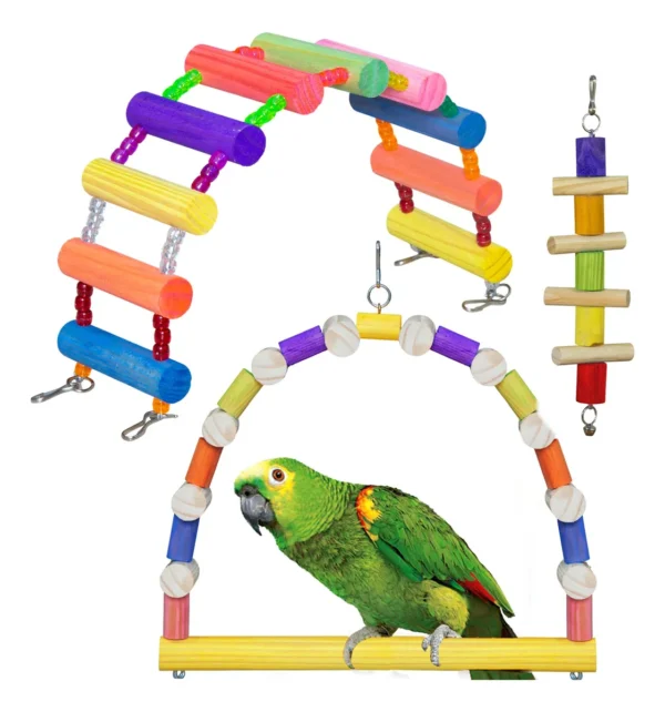 Kit Balanço E Brinquedos Para Papagaio