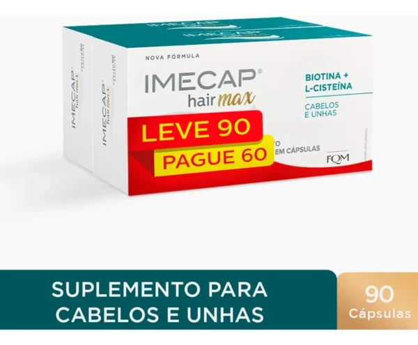 Kit Imecap Hair Max Cabelos E Unhas 90 Cápsulas