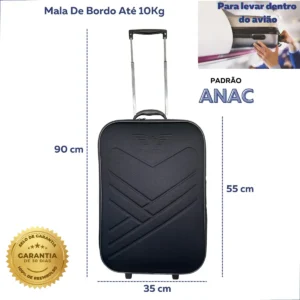 Mala Viagem Bordo Mão Paiva 2 Rodinhas Medidas 55por35por25