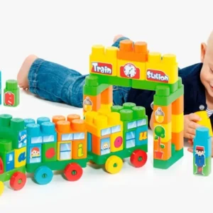 Trenzinho Didático Com Blocos Educativos 28 Pçs Baby Land