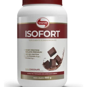 Whey Protein Isolado Isofort Chocolate Pote 900g Vitafor